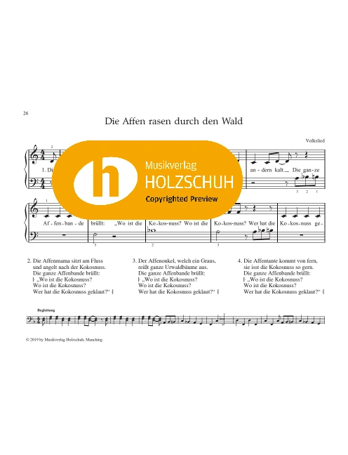 Die Affen rasen durch den Wald